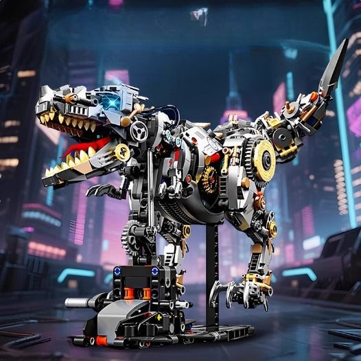 Mechanical Tyrannosaurus Building Kit with Lighting Effects A creative Jurassic T-Rex animal toy designed for home and office decoration, compatible with Lego dinosaur sets. It makes an excellent gift for adults, teenagers, and boys aged 8-12.