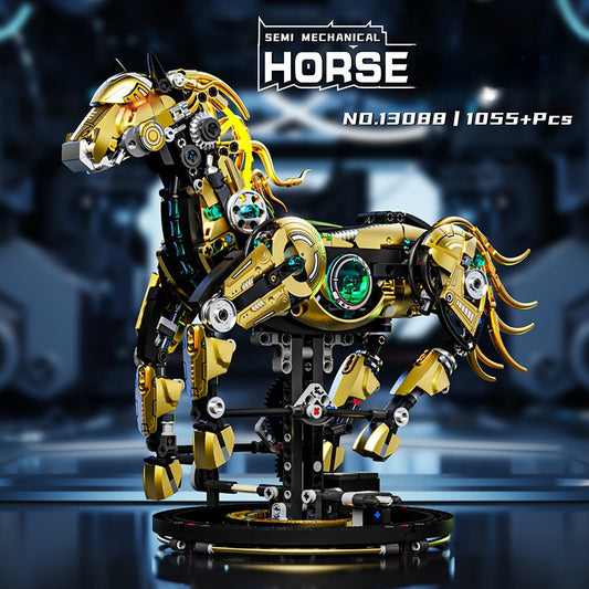Mechanical Horse Building Block Kit Construct & Customize Poses with Movable Legs – An Engaging DIY Model Set for Children and Teenagers